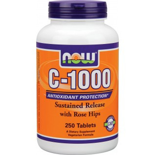 Now C-1000 w-Rose Hips 250 Tablets