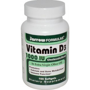 Jarrow Formulas Vitamin D3 1000 IU 400 IU-100 Softgels