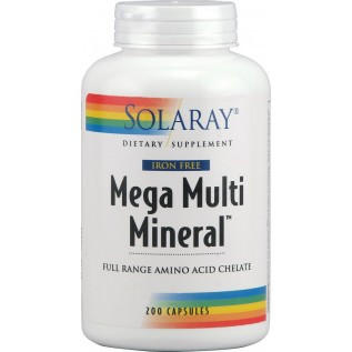 Solaray Mega Multi Mineral Iron-Free 200 Capsules
