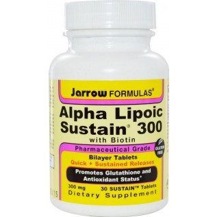 Jarrow Formulas Alpha Lipoic Sustain 300 With Biotin 30 Tablets