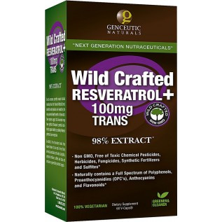 Genceutic Naturals Wild Crafted Resveratrol 100 mg 100mg-60 V-Capsules