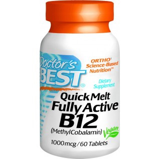 Doctor's Best QuickMelt Fully Active B12 1000 mcg 1000 mcg-60 Tablets