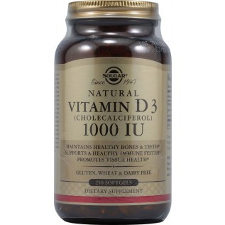 Solgar Vitamin D-3 Cholecalciferol 1000 IU 1000 IU-250 Softgels