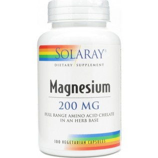 Solaray Magnesium 200mg 200mg-100 Capsules