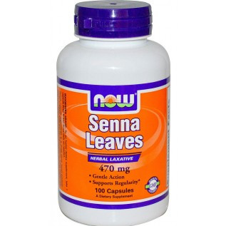 Now Senna Leaves 470 mg 100 Capsules