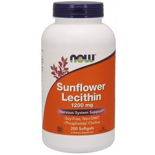 Now Sunflower Lecithin 1200 mg 1200mg-200 Softgels