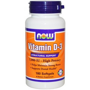 Now Vitamin D-3 1000IU 180 Softgels