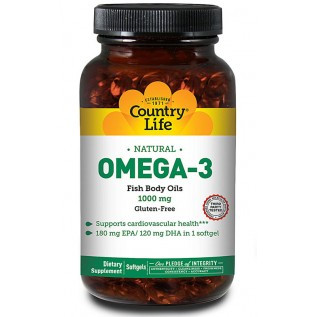 Country Life Omega-3 Fish Oil 1000 mg 200 Softgels