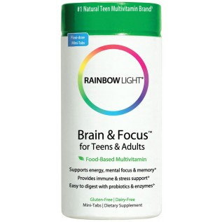 Rainbow Light Brain - Focus Multivitamin For Teens and Adults 90 Mini-Tabs